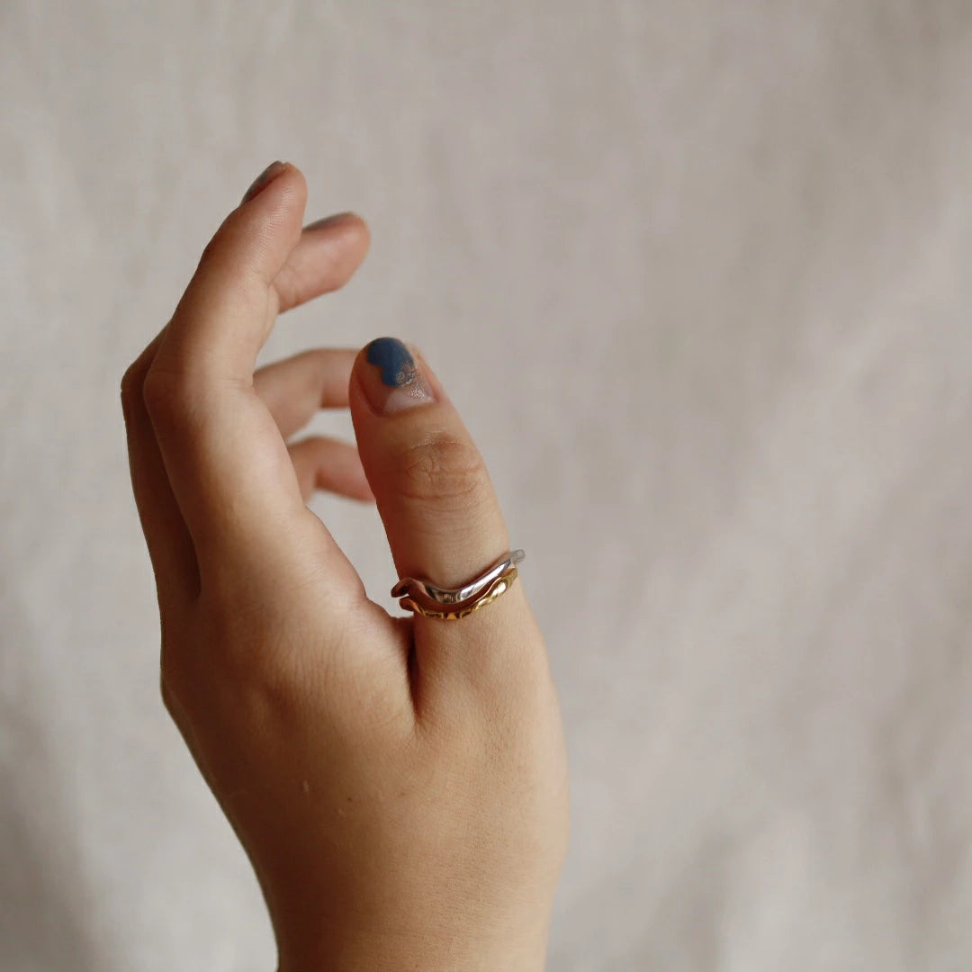 C132 silver925 wave earcuff ring