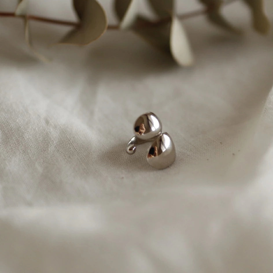 C028 silver925 dual earcuff