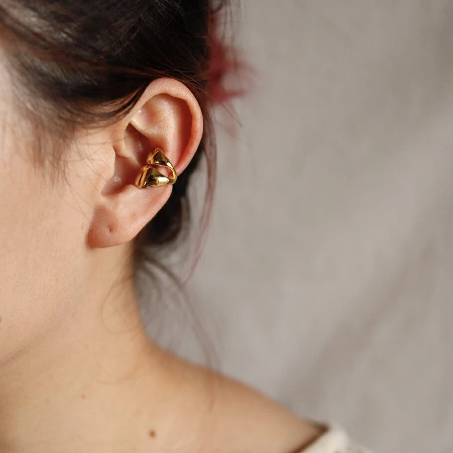 C028 silver925 dual earcuff