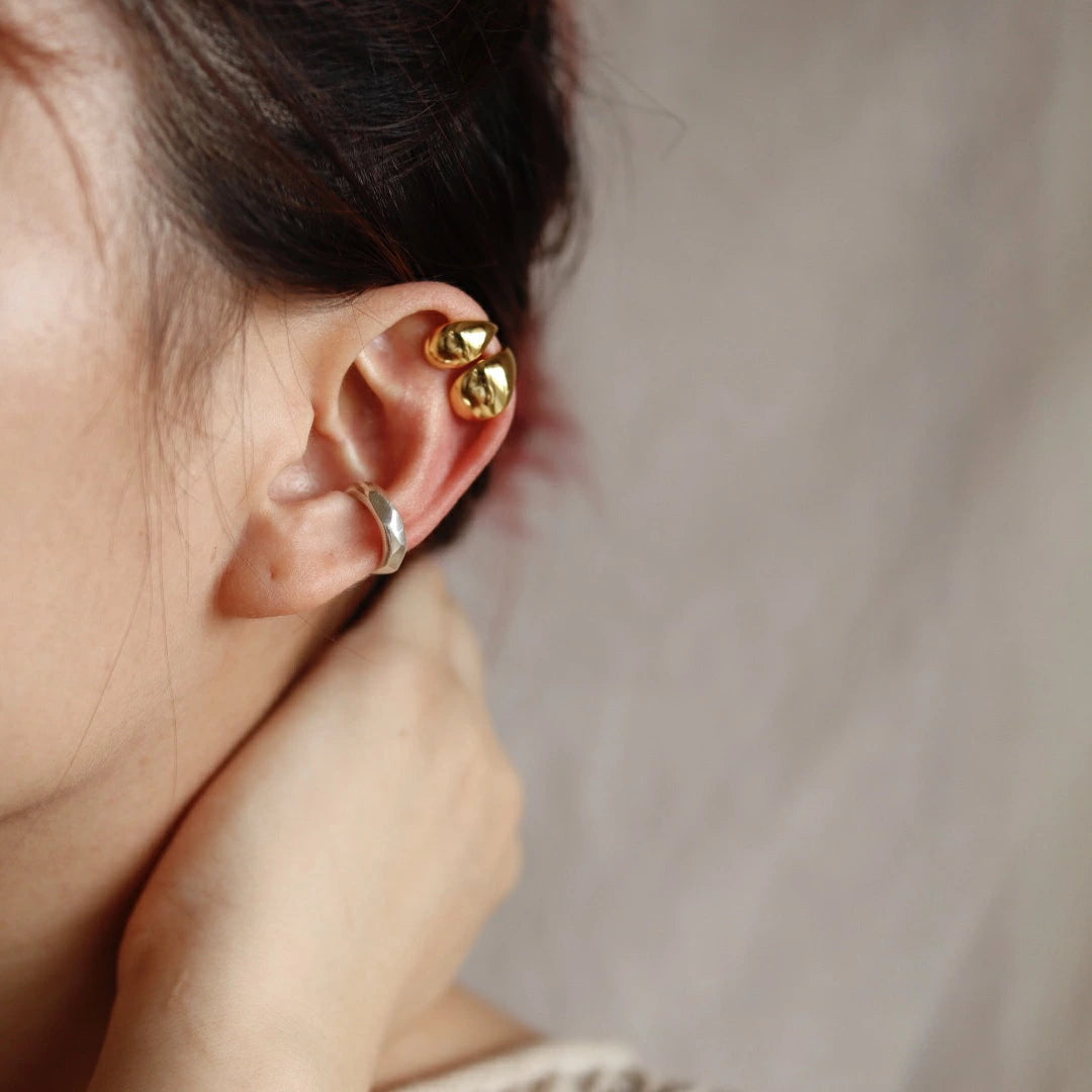 C028 silver925 dual earcuff