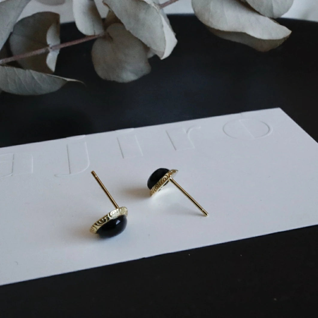 P140 silver925 onyx drop minimum pierce