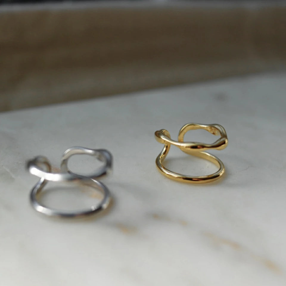 C077 silver925 parallel earcuff ring