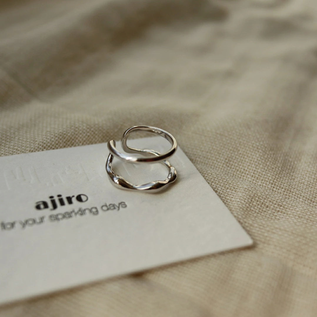 C077 silver925 parallel earcuff ring