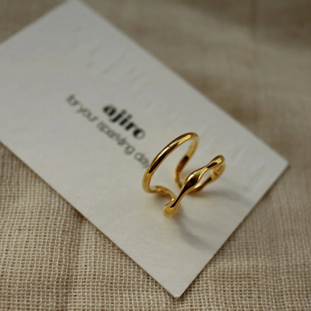 C077 silver925 parallel earcuff ring