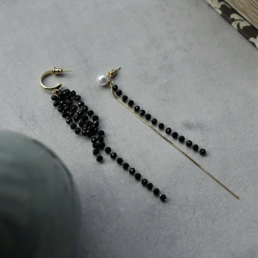 P104 asymmetry beads long pierce