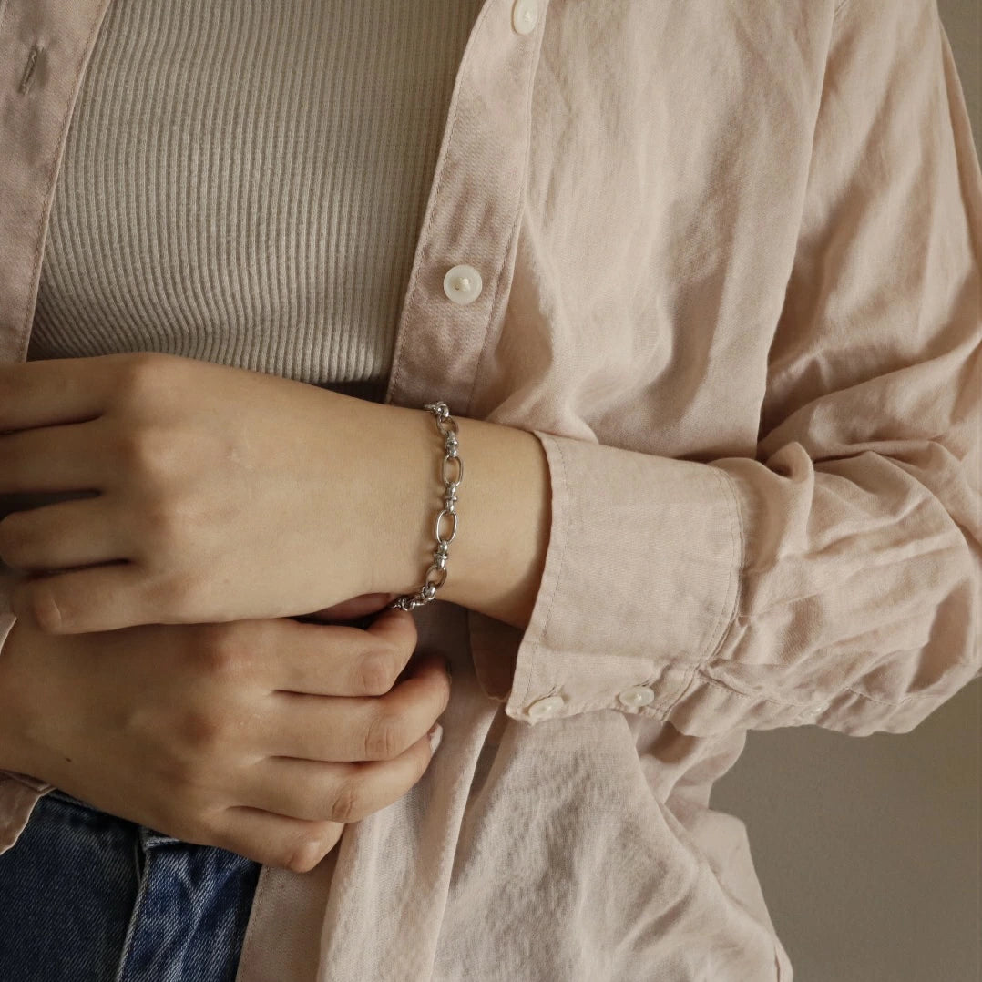 N035 stainless escargot chain bracelet