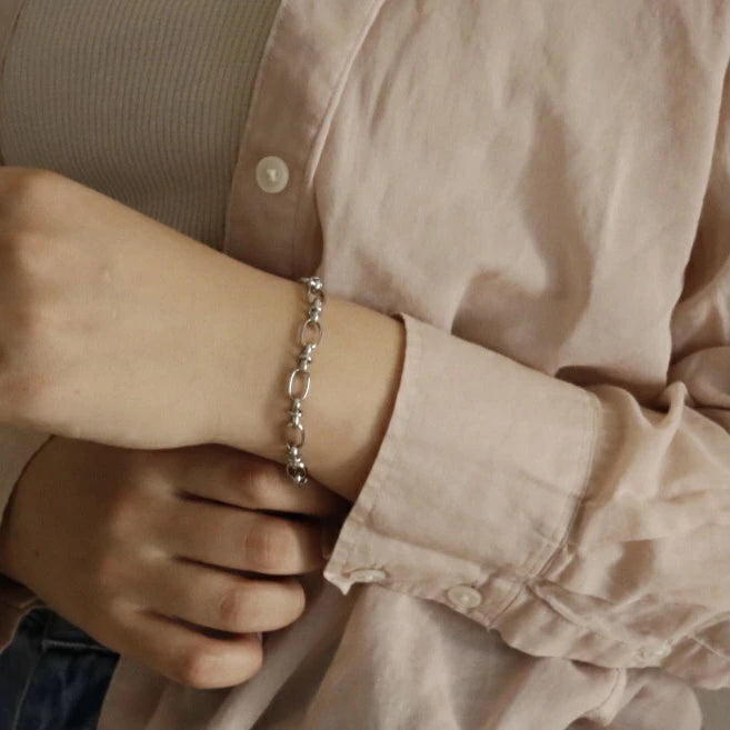 N035 stainless escargot chain bracelet