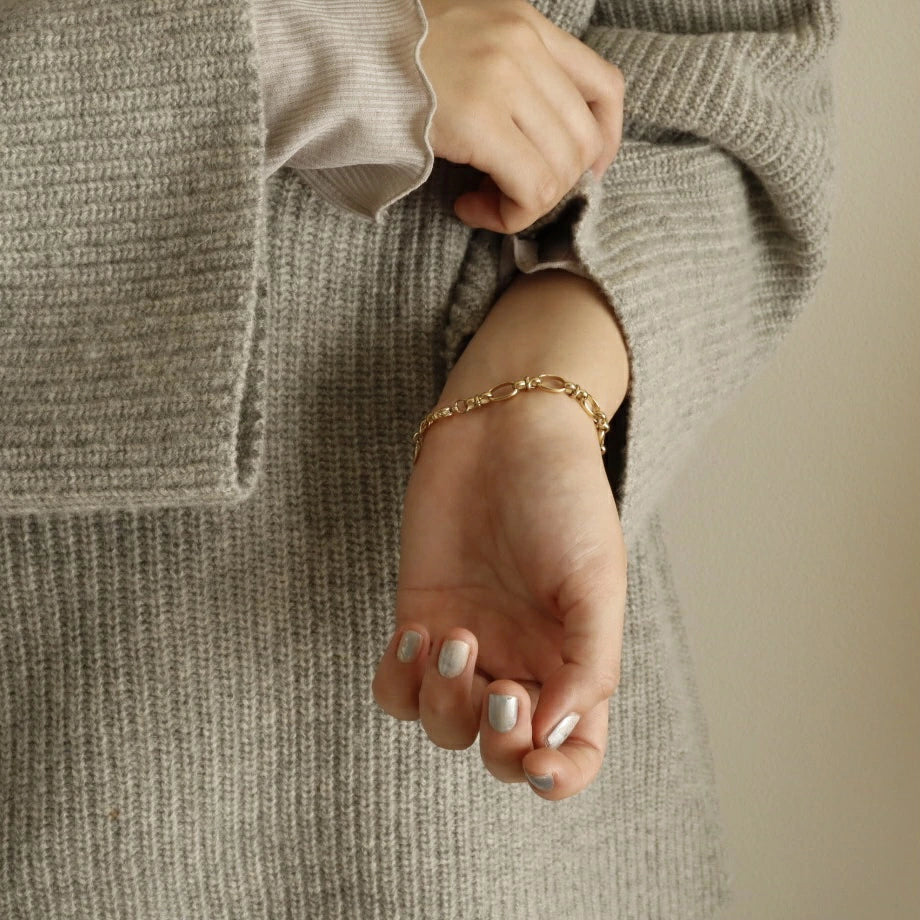 N035 stainless escargot chain bracelet