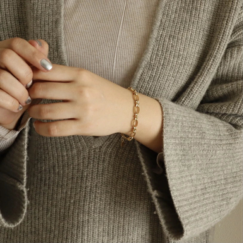 N035 stainless escargot chain bracelet
