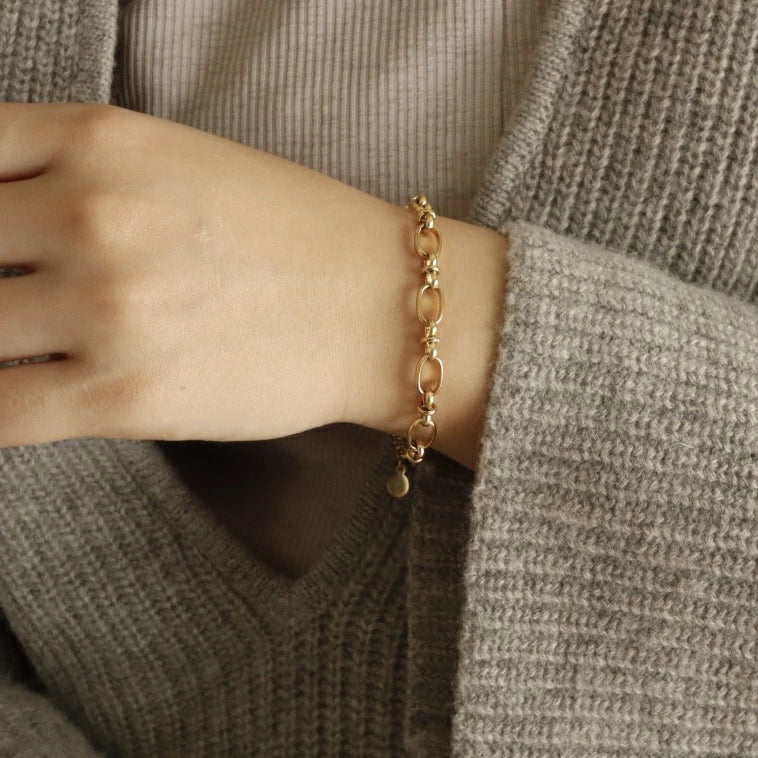N035 stainless escargot chain bracelet