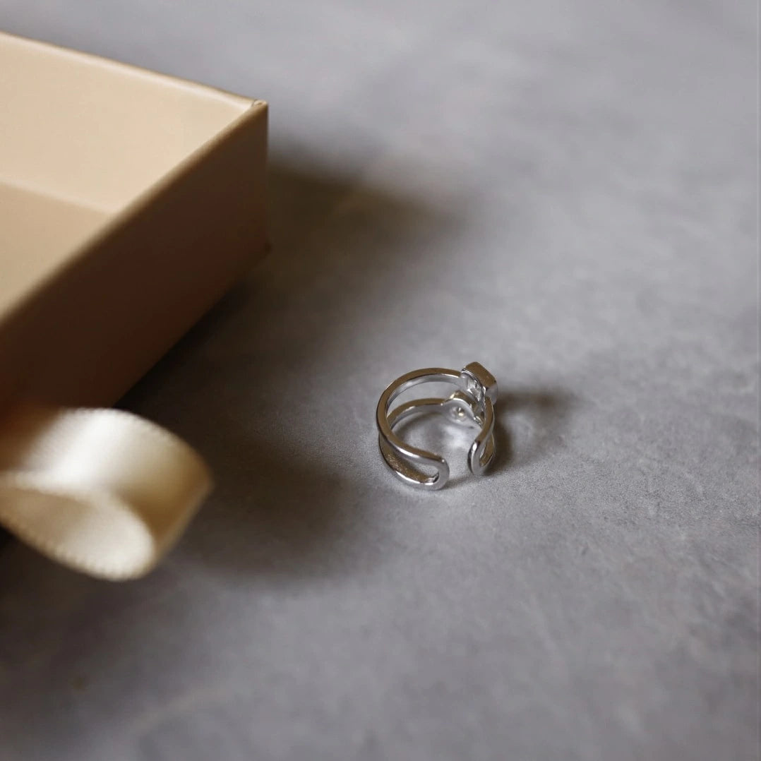C039 silver925 dual zirconia earcuff