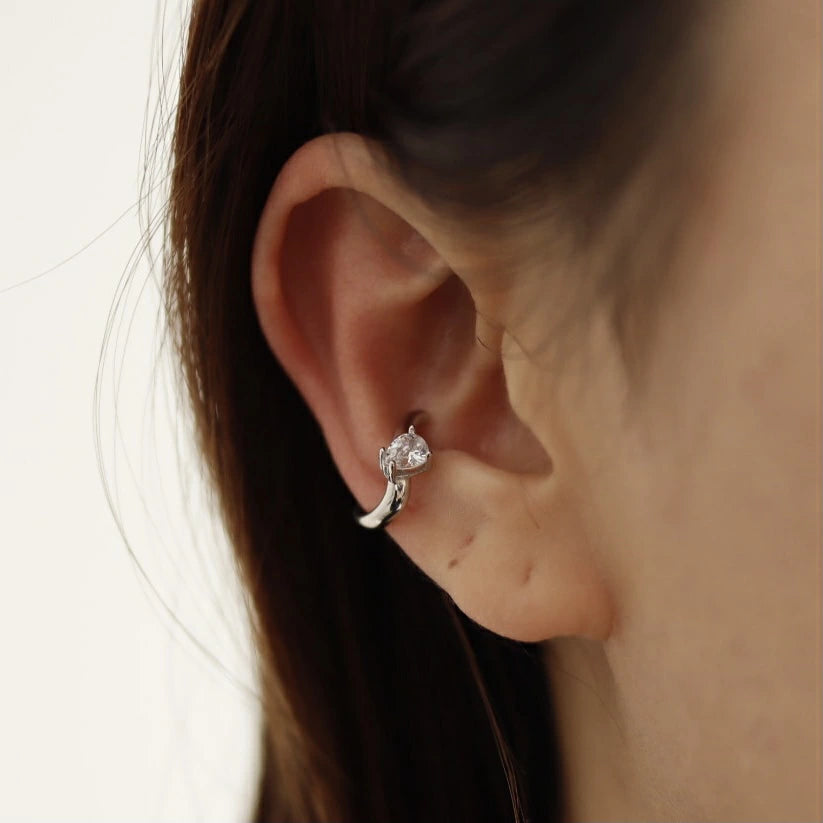 C046 silver925 drop zirconia earcuff
