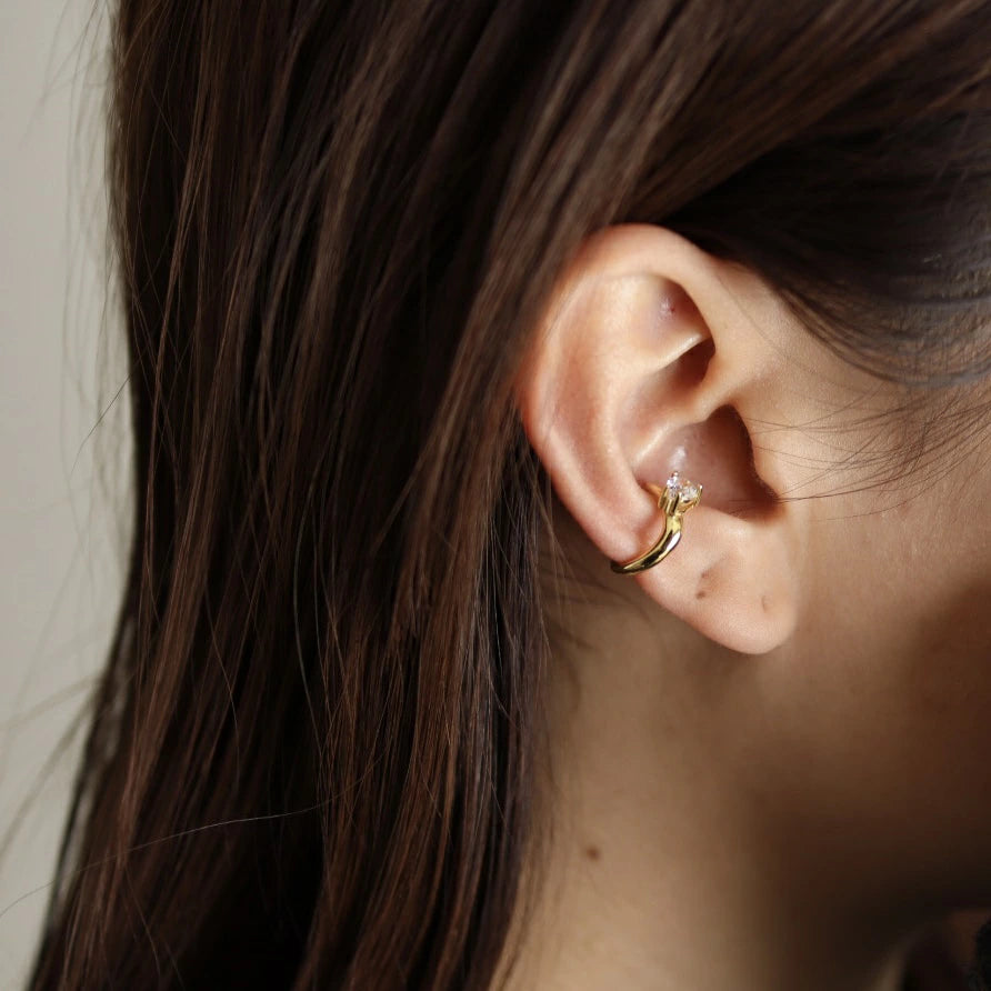 C046 silver925 drop zirconia earcuff