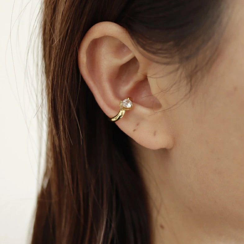 C046 silver925 drop zirconia earcuff