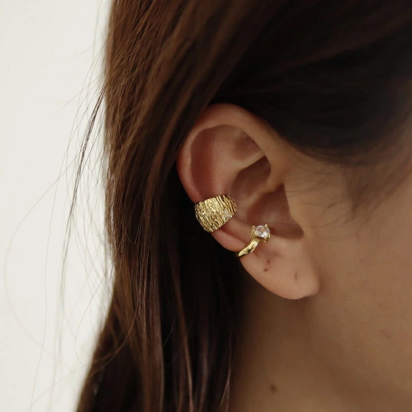 C046 silver925 drop zirconia earcuff