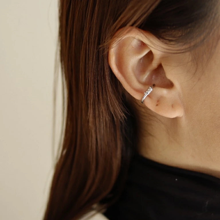 C053 silver925 knot earcuff
