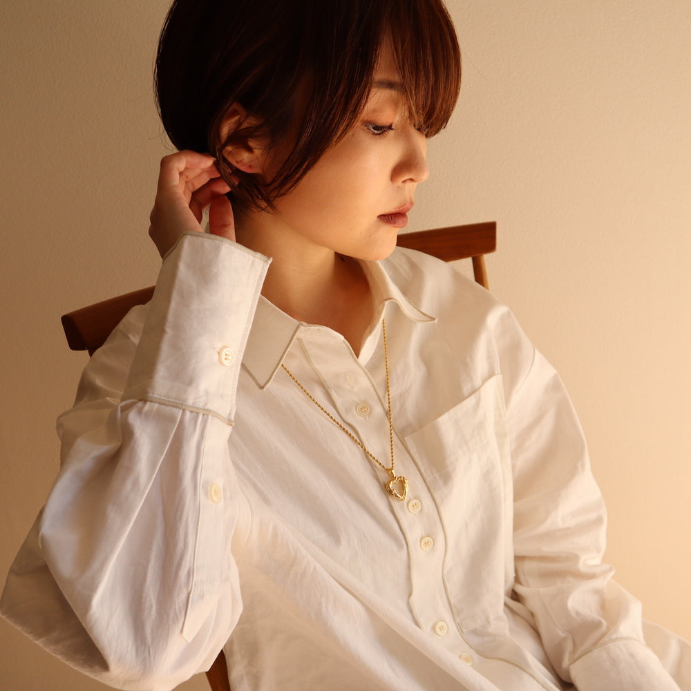 N010 stainless heart long necklace