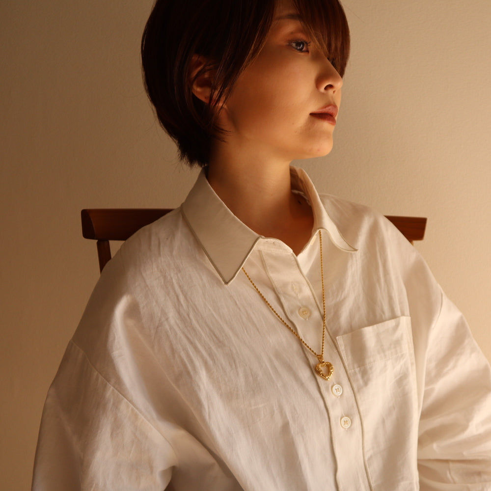 N010 stainless heart long necklace