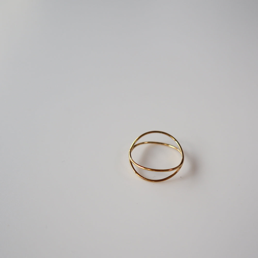 R028 stainless slim cross ring