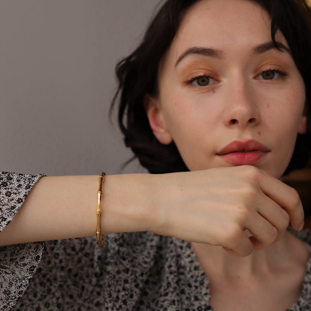 N012 stainless bamboo style bangle