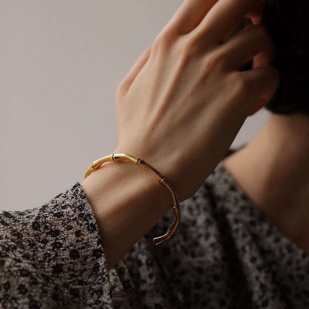 N012 stainless bamboo style bangle