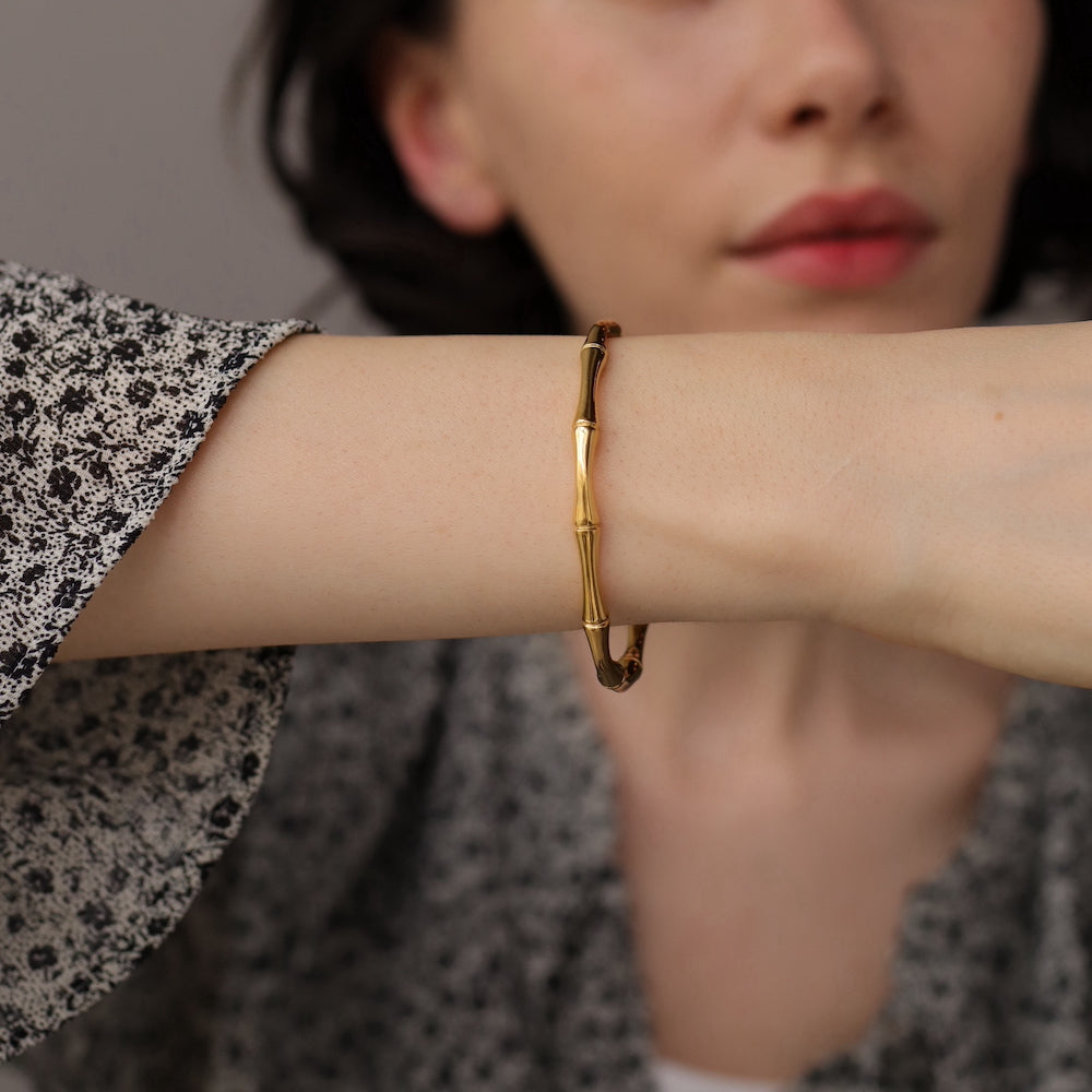 N012 stainless bamboo style bangle
