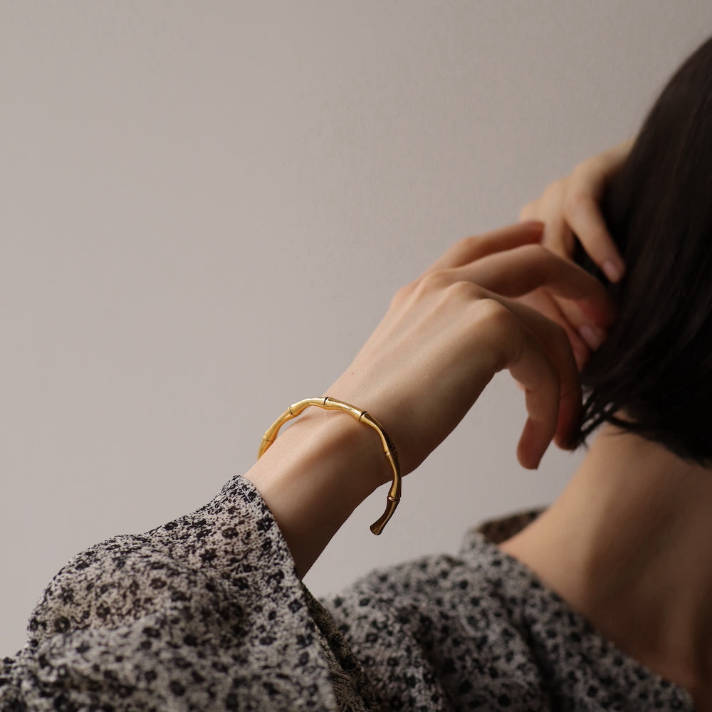 N012 stainless bamboo style bangle