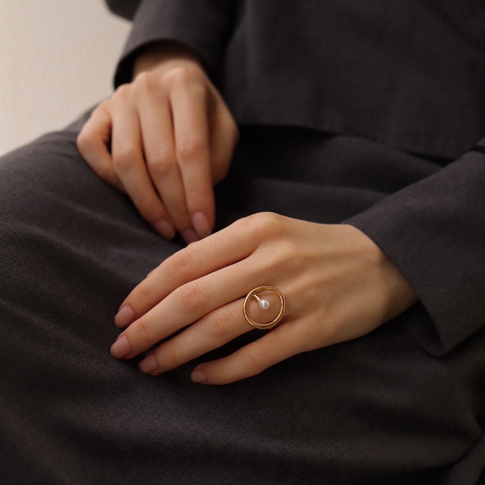 R052 stainless oval perl ring