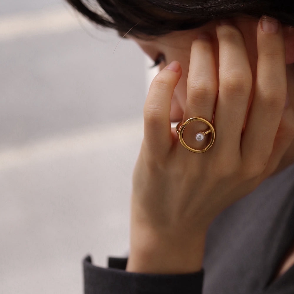 R052 stainless oval perl ring