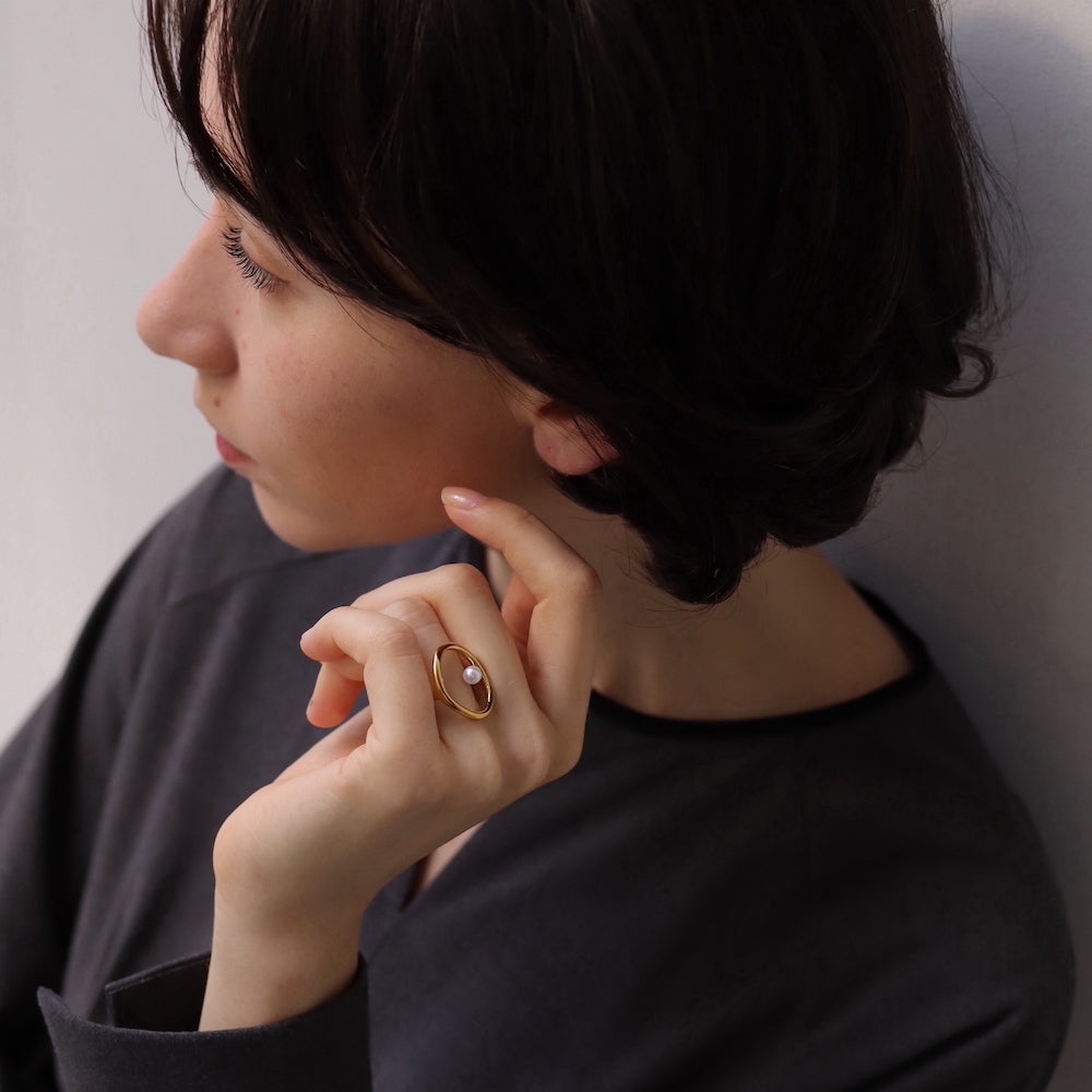 R052 stainless oval perl ring