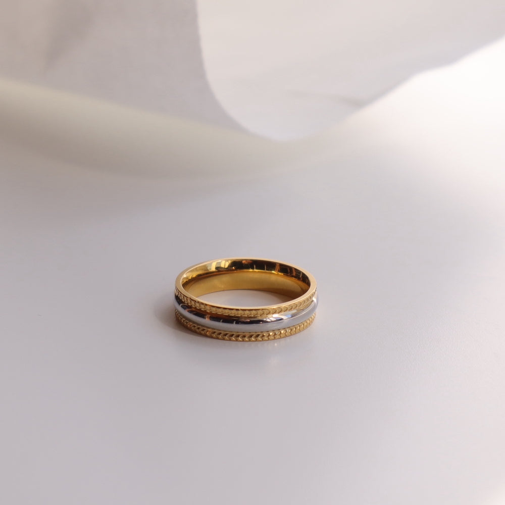 R065 stainless bi-color ring