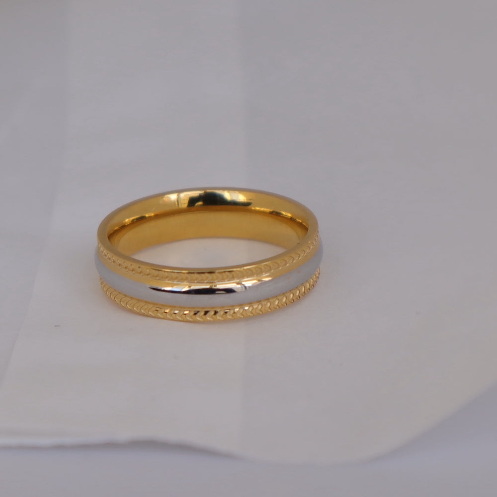 R065 stainless bi-color ring