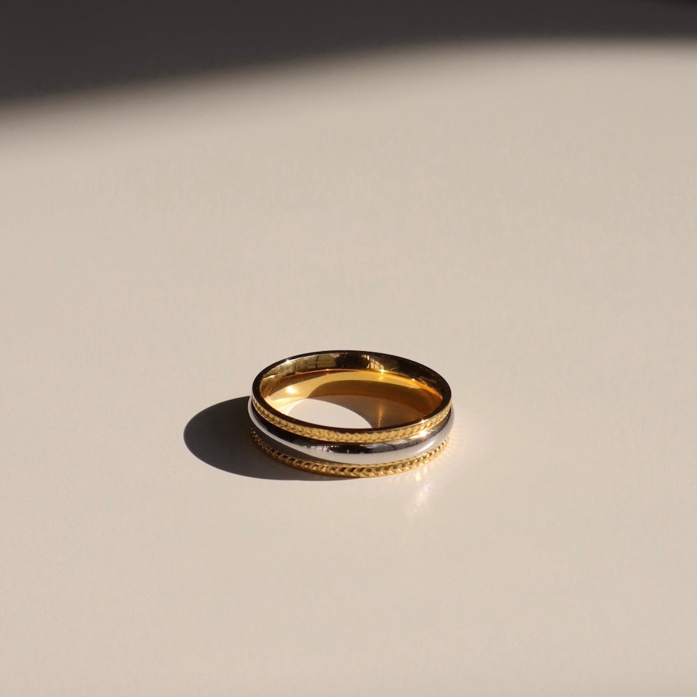 R065 stainless bi-color ring