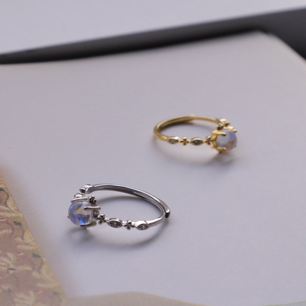 R041 silver925 moon stone ring