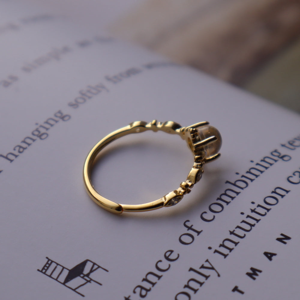 R041 silver925 moon stone ring