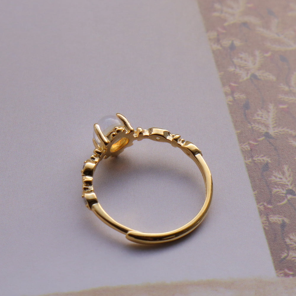 R041 silver925 moon stone ring