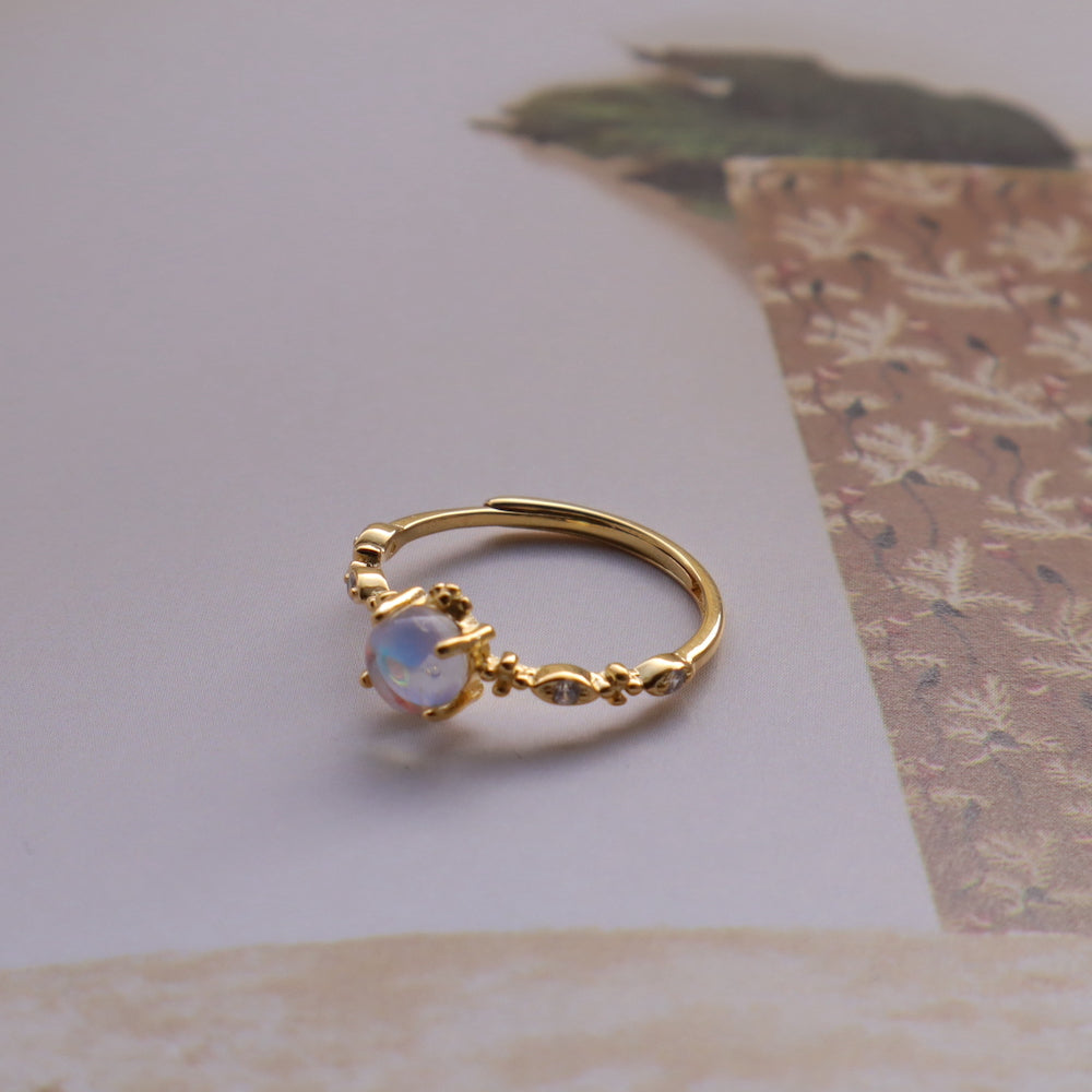 R041 silver925 moon stone ring