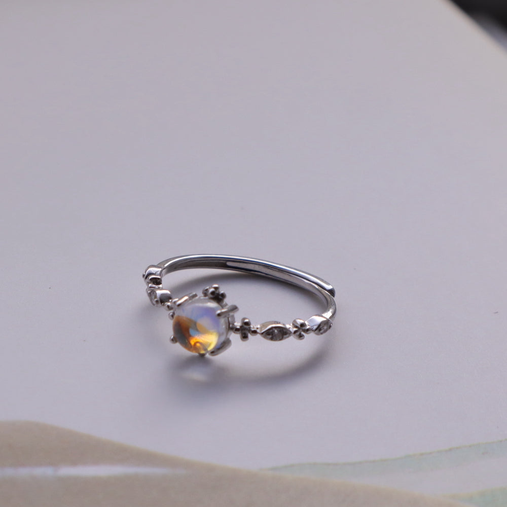 R041 silver925 moon stone ring