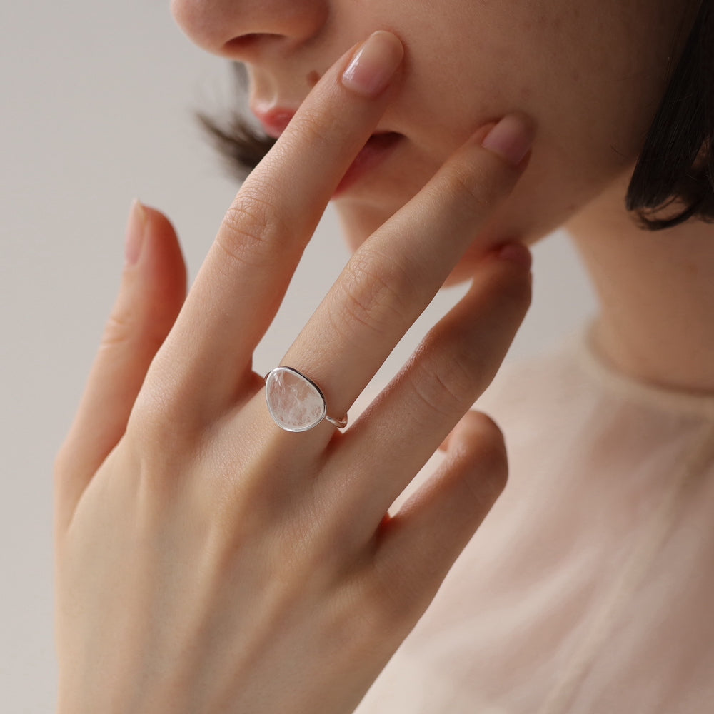 R073 silver925 crystal stone ring