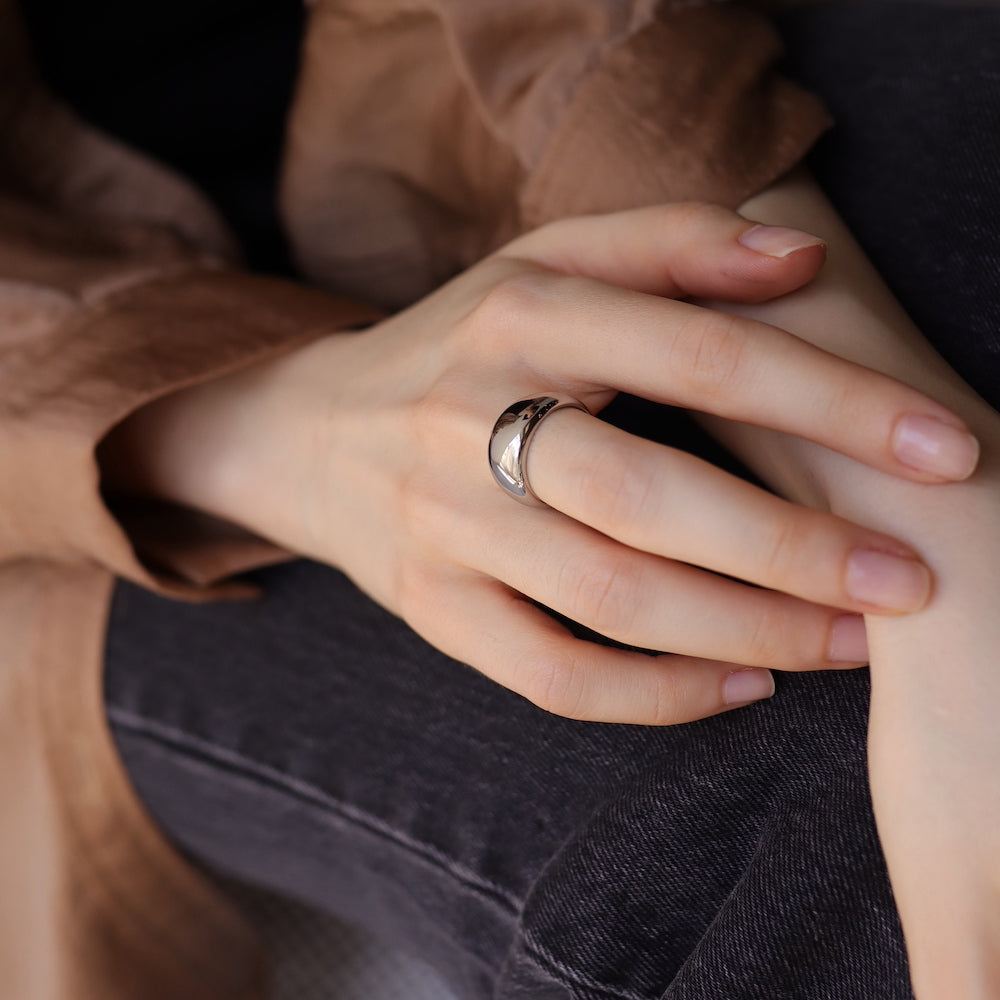 R017 stainless plump oversized ring