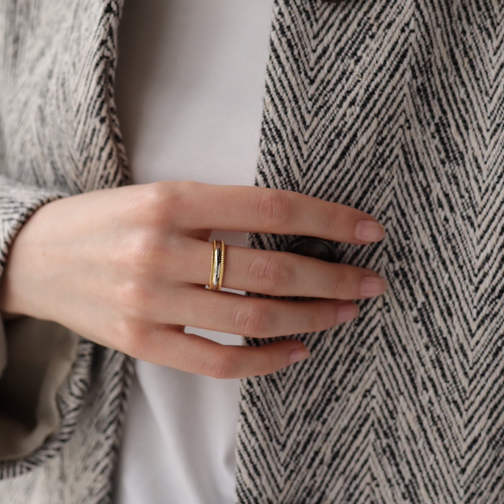 R065 stainless bi-color ring