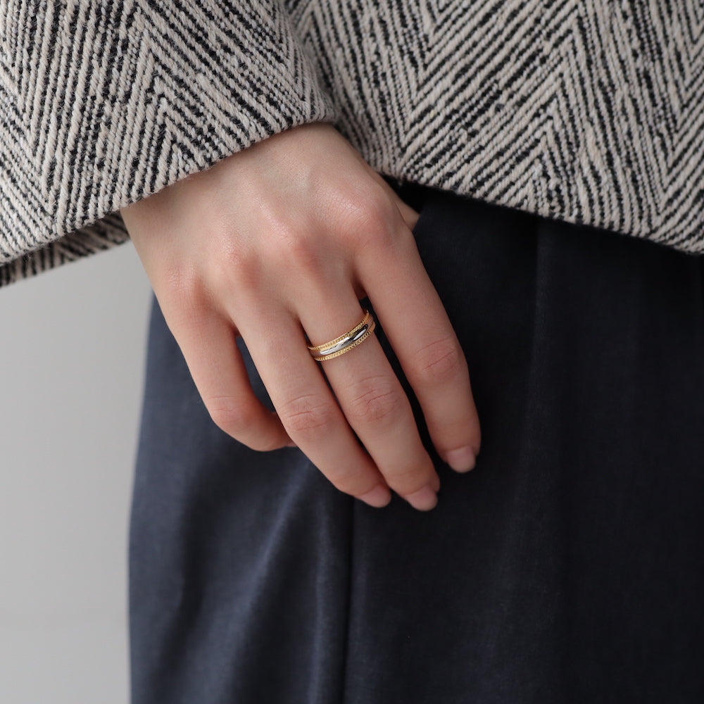 R065 stainless bi-color ring