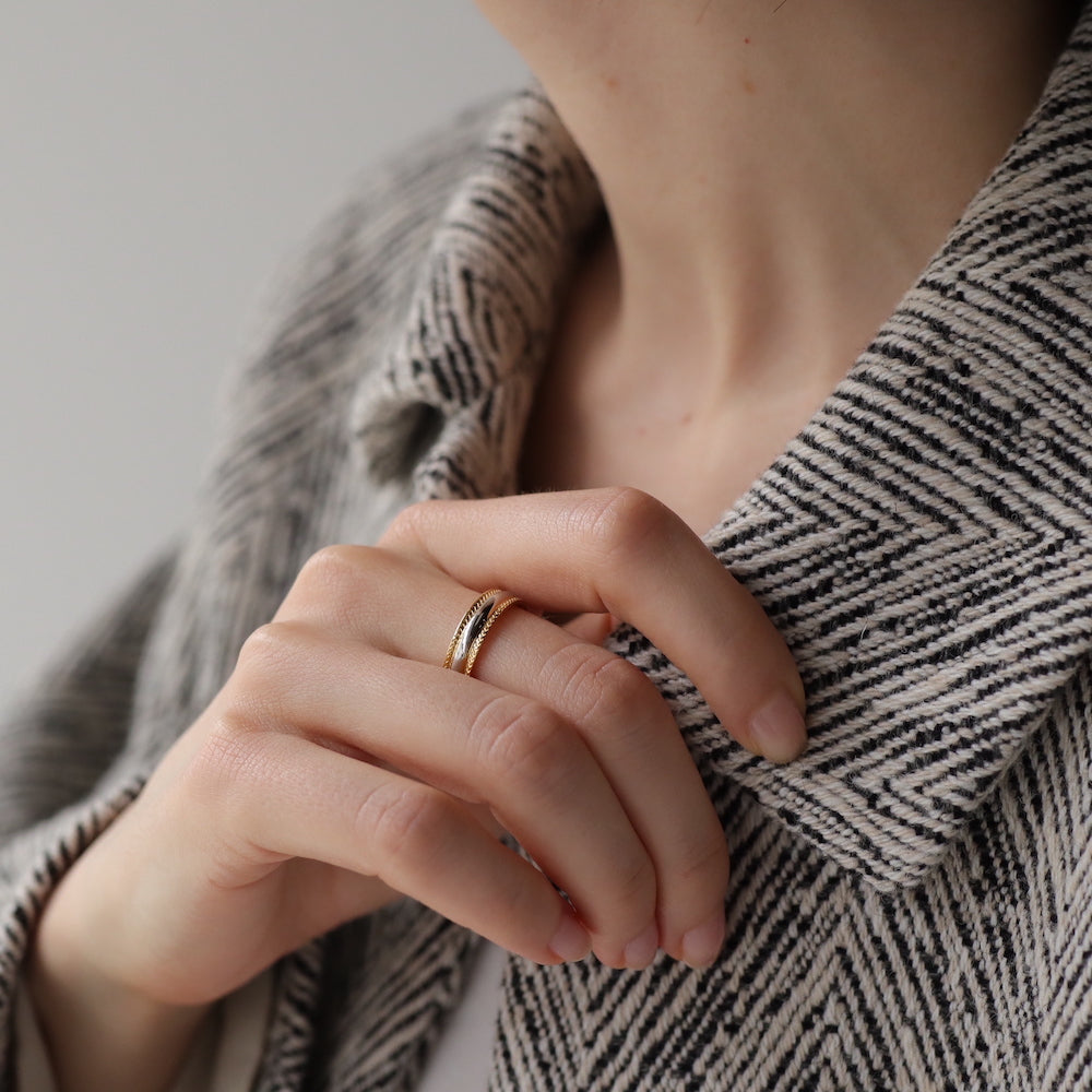 R065 stainless bi-color ring