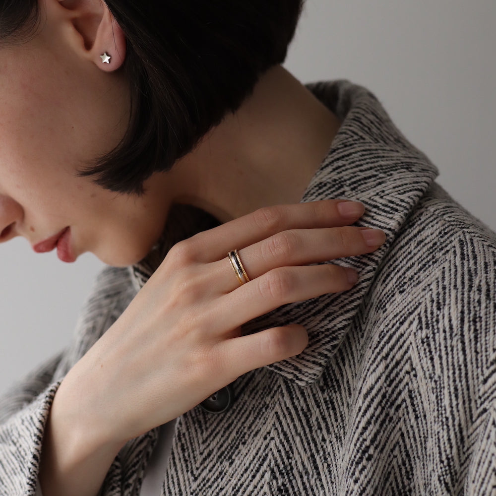 R065 stainless bi-color ring