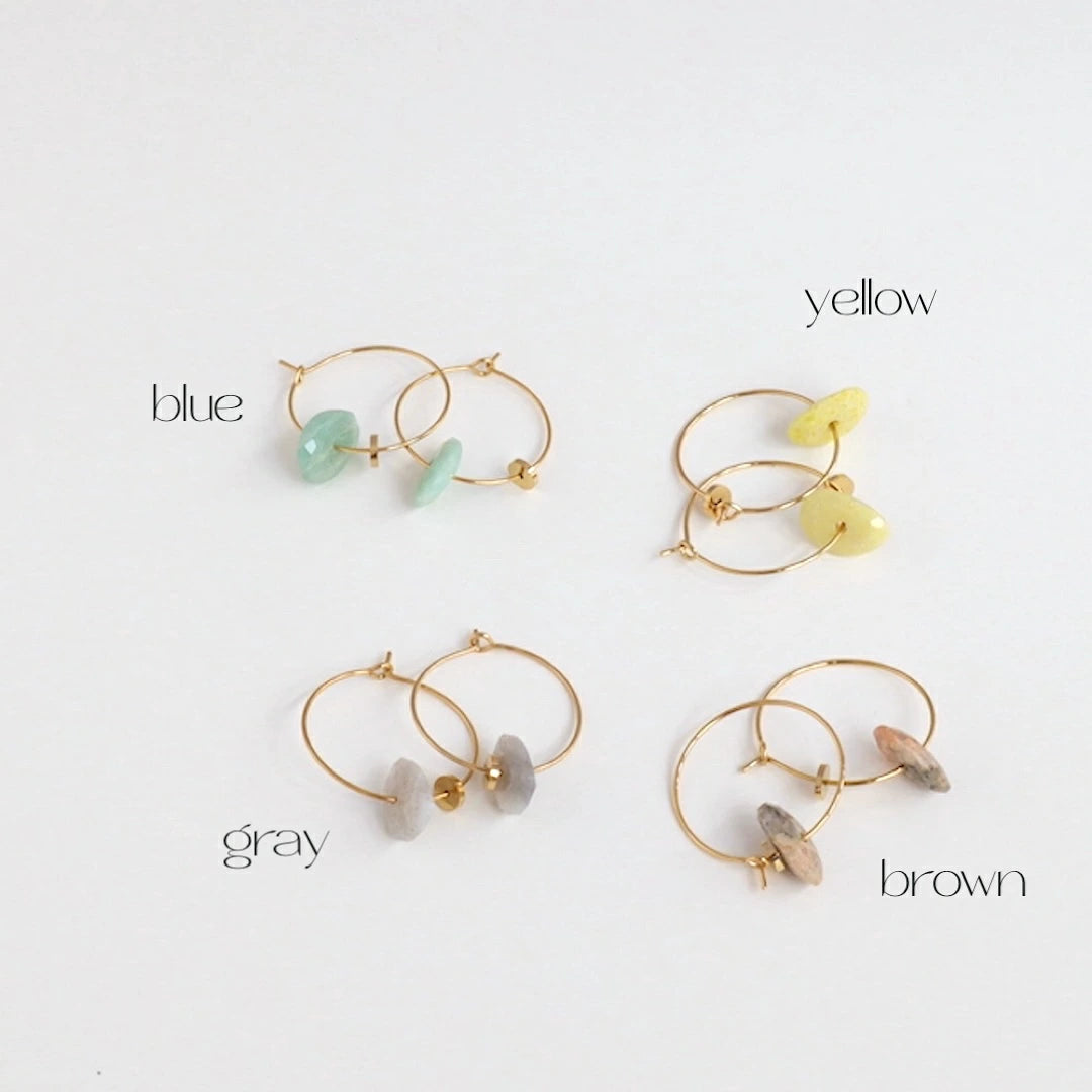 P028 stainless color stone hoop pierce