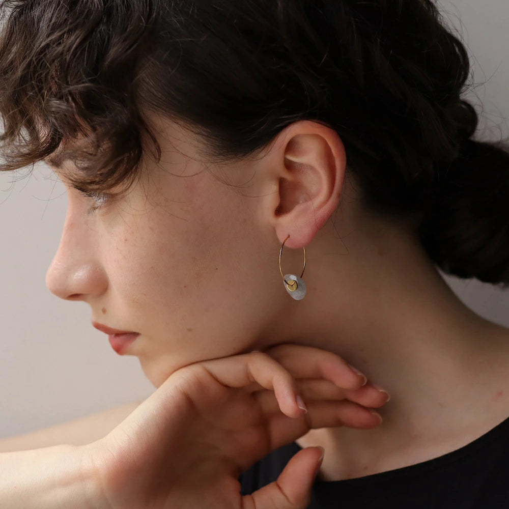 P028 stainless color stone hoop pierce