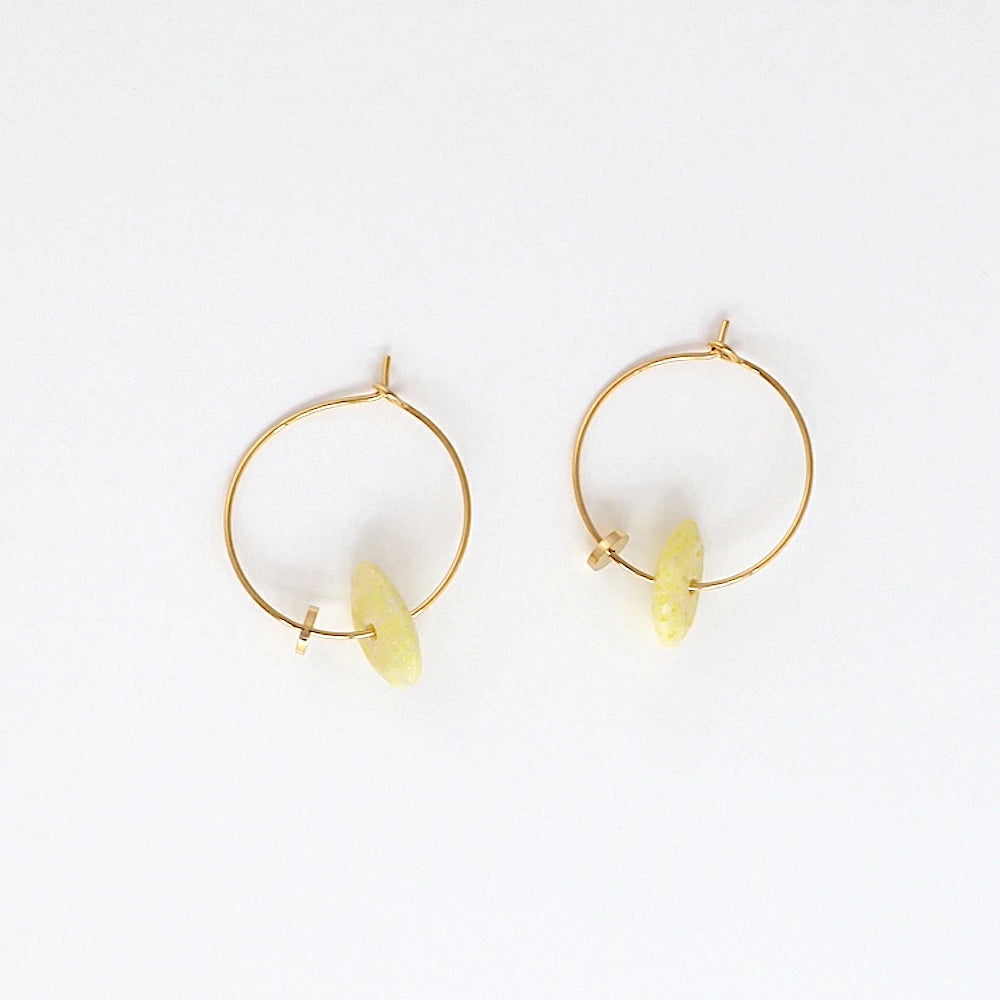 P028 stainless color stone hoop pierce