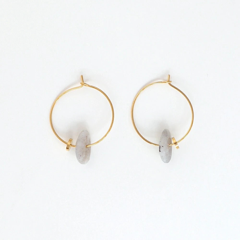 P028 stainless color stone hoop pierce