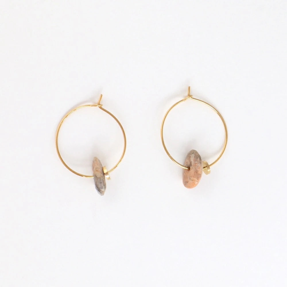 P028 stainless color stone hoop pierce