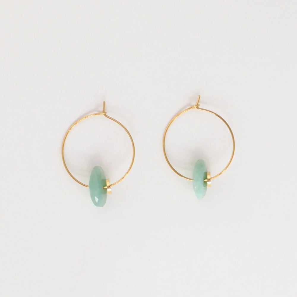 P028 stainless color stone hoop pierce